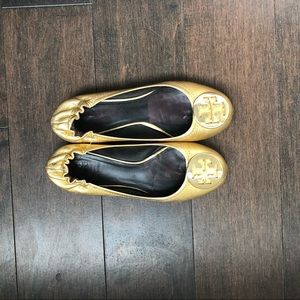 Tory Burch Reva Ballet Flats Gold